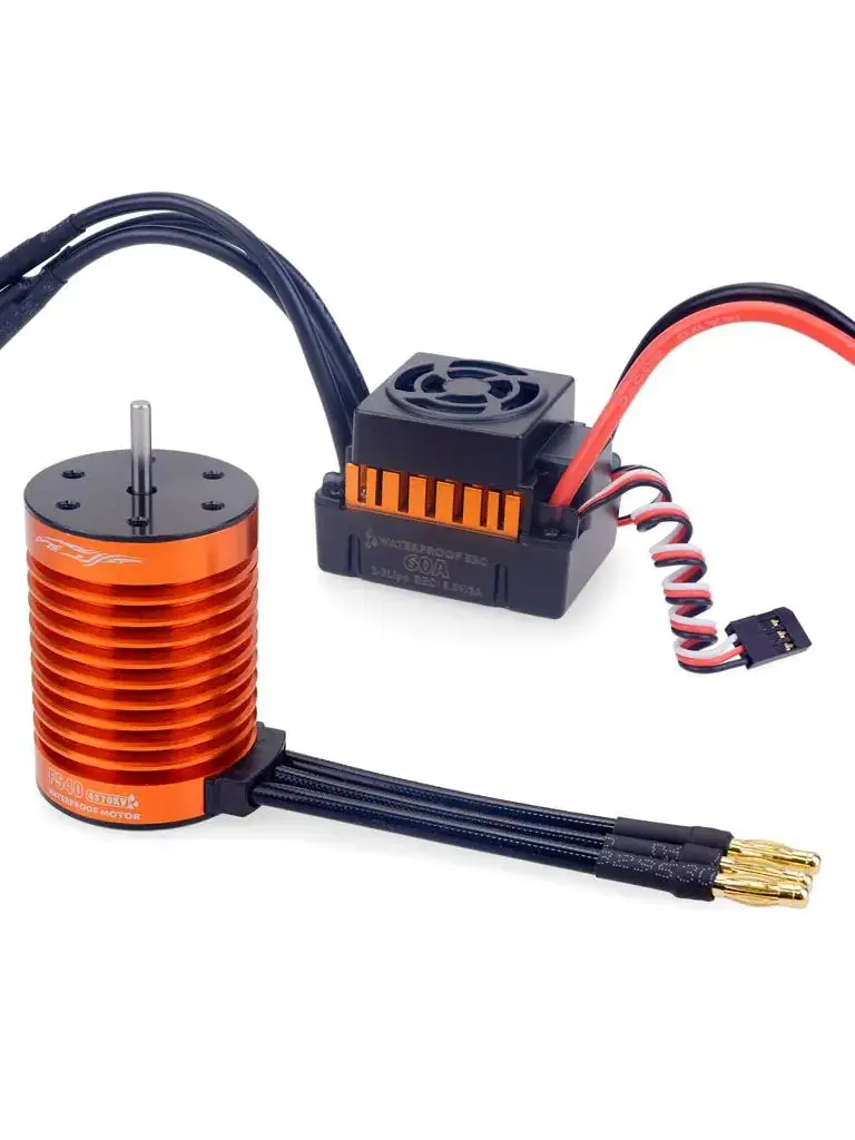 1:10 1:12 1:14 RC Deel Waterdicht F540 3300KV 4370KV Borstelloze Motor W/60A ESC voor Wltoys 144001 124019   RC 124018   Vrachtwagenbuggy - afbeelding 2