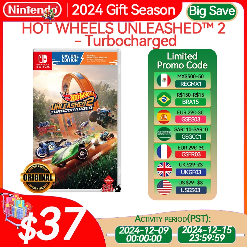 Nintendo Switch HOT WHEELS UNLEASHED 2 - Turbocharged Game Deals Physical for Nintendo Switch OLED Switch Lite Switch Game Cards