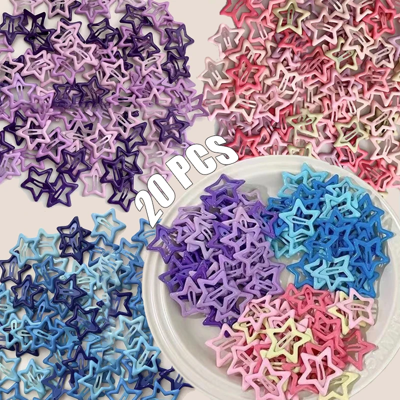 Simple Y2K Dopamine Colorful Lovely Hair Pins Stars Sweet Cool Cute Versatile Hair Clips for Girls Korean Hair Accessories