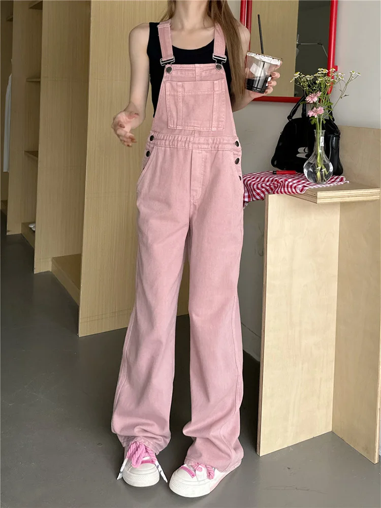 

Jumpsuits Women Kawaii Girls Denim Lovely Chic Ulzzang New Design Clothing Straight Korean Style Leisure All-match Autumn Ins