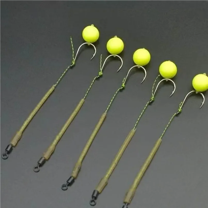 

5pcs 2025 Equipment Fishing Hair Rigs hook Ready Made 3#-10# Carp Fishing Hook Pesca Carp Rigs fishing lure Fishing Tackle