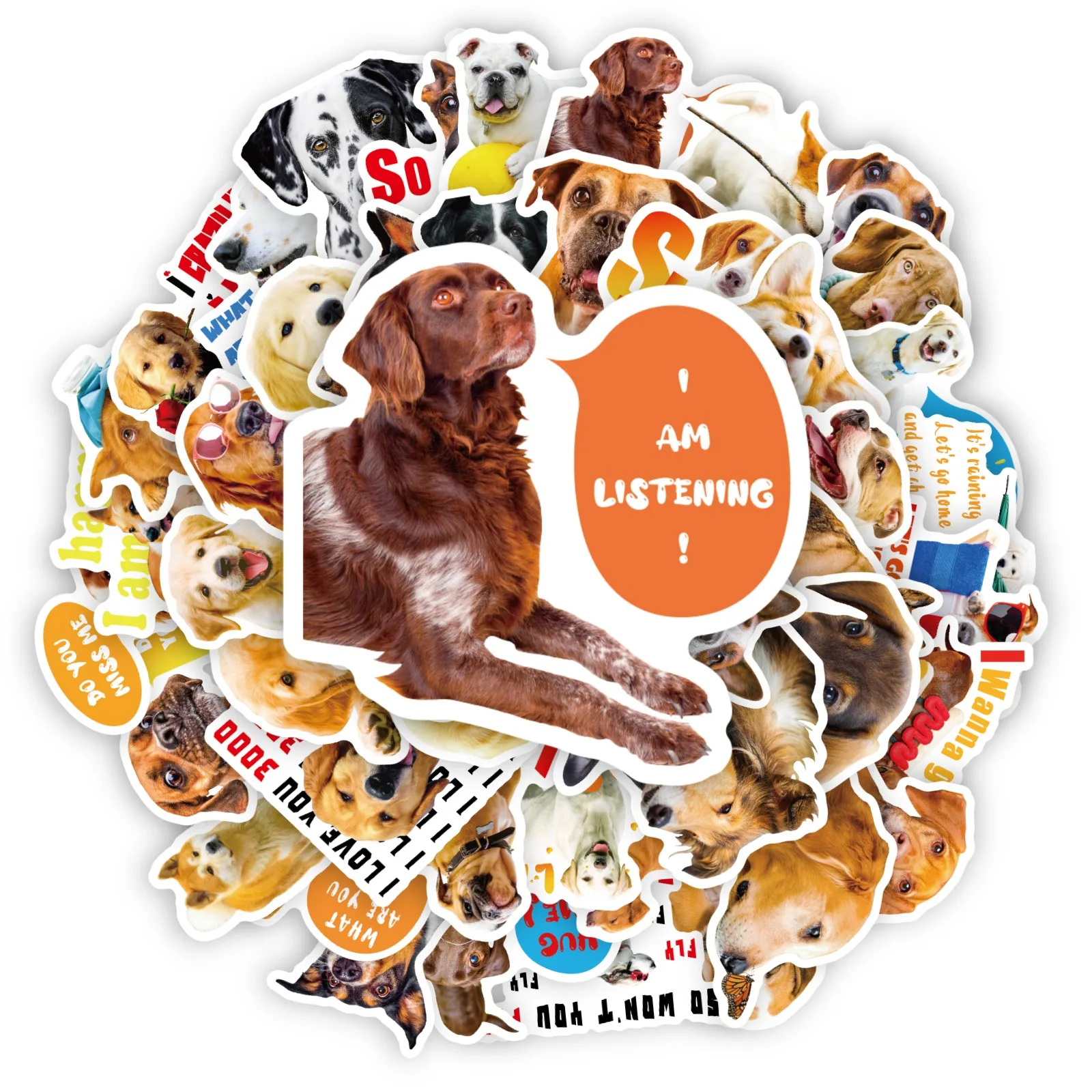 150Pcs Kawaii Puppy Dog Stickers Funny Pet Decals Kids Office DIY Notebook Skateboard Bottle Luggage Scrapbook Craft Decor