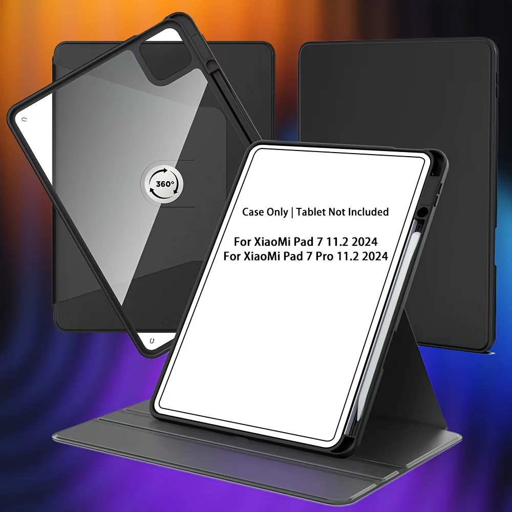 Case for Xiaomi pad 7/Xiaomi Pad 7 Pro 11.2 inch, 360° Rotation Tablet Cover,Cover with Pencil Holder and Stand for Xiaomi Pad 7