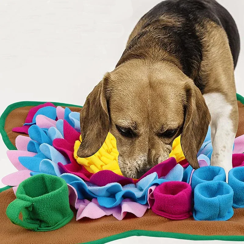 Pet Snuffle Feeding Mat Dog Chew Toys Pet Squeaking Stuffed Toys Puzzle Feeder Pad for Dogs Cats Play Funny Training Plush Toys