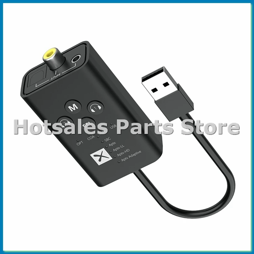 

24-битный Bluetooth 5.2 аудиопередатчик LL HD с адаптивной технологией, USB, 3,5 мм AUX, оптическим и коаксиальным беспроводным адаптером-A12I