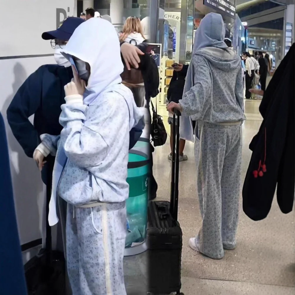 

Очаровательный шарф с принтом кролика, джерт с капюшоном и брюки, комплект из футболки, женская модная повседневная спортивная одежда, теплая ткань из полиэстера