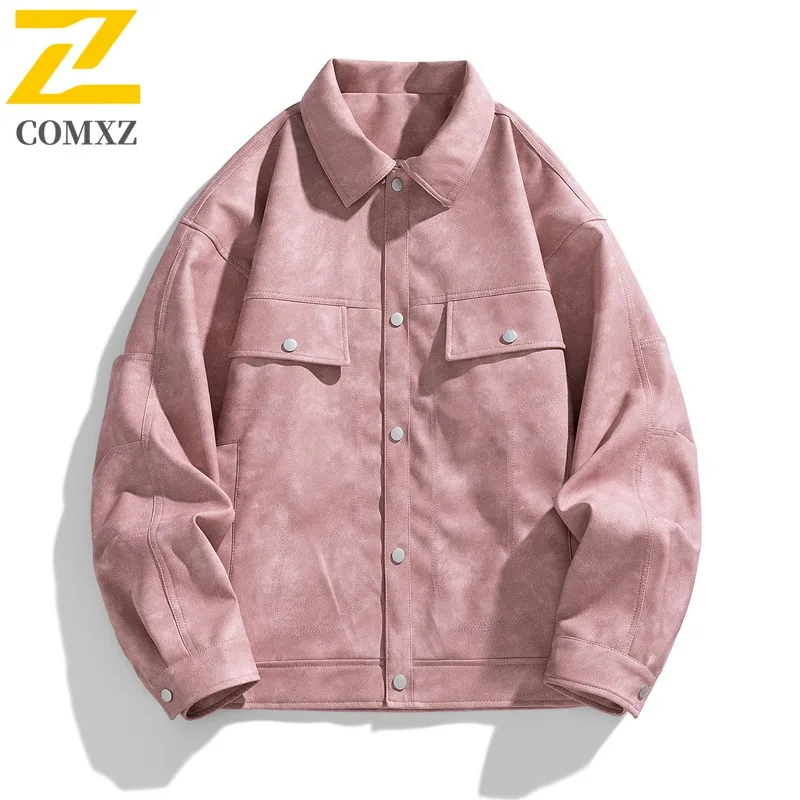 

COMXZ кожаное пальто красивая однотонная дорожная ветровка куртка высокого качества устойчивые к царапинам велосипедные куртки мужская одежда