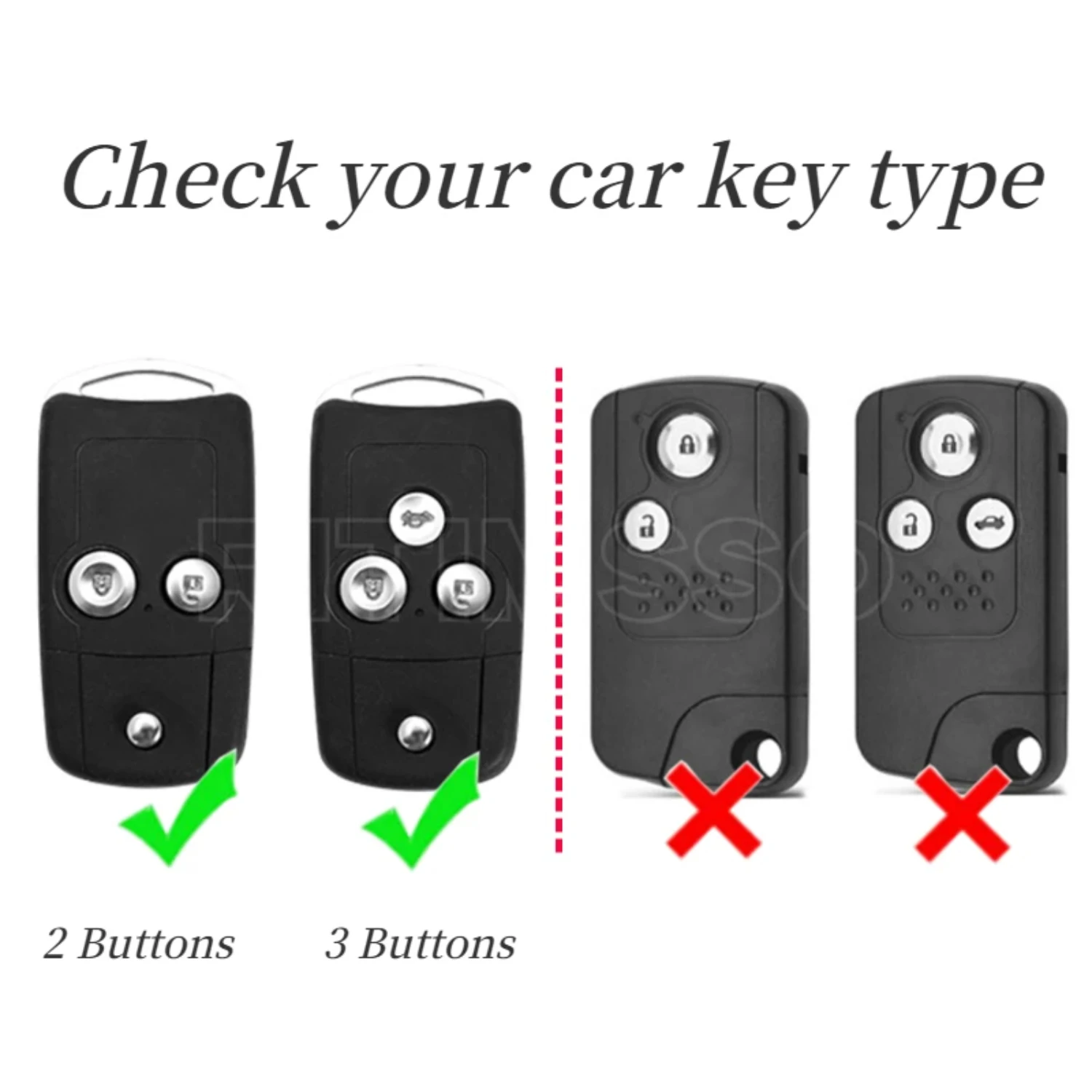 Slim, Stylish, and Durable Alloy Remote Flip Car Key Fob Shell Case - Protect Your 2009-2014 Honda Civic Accord Jazz CRV HRV Car