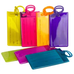 Soft PVC Transparent Cute Luggage Tag Suitcase Luggage Label Card Travel Luggage Tag Bag Tags Id Card Holder Travel Accessories