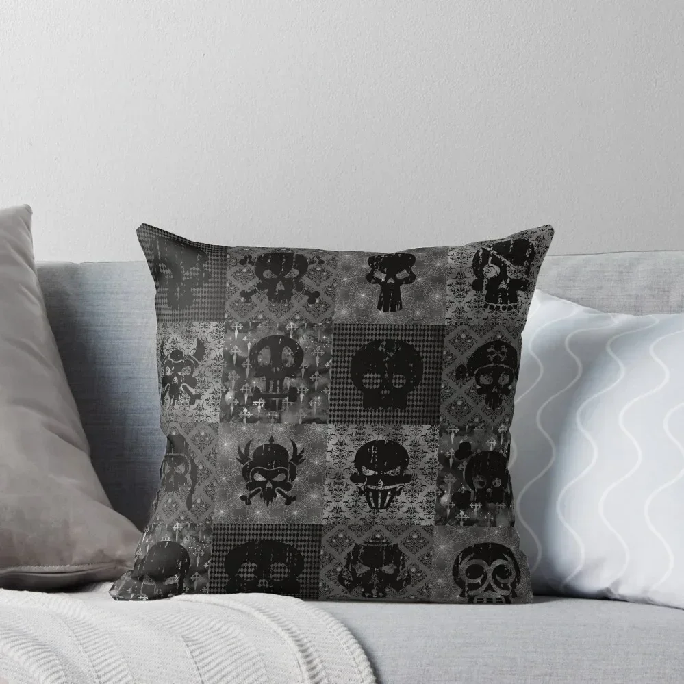 

Skull Collage Throw Pillow pillow cover luxury Couch Pillows autumn decoration Plaid Sofa pillow