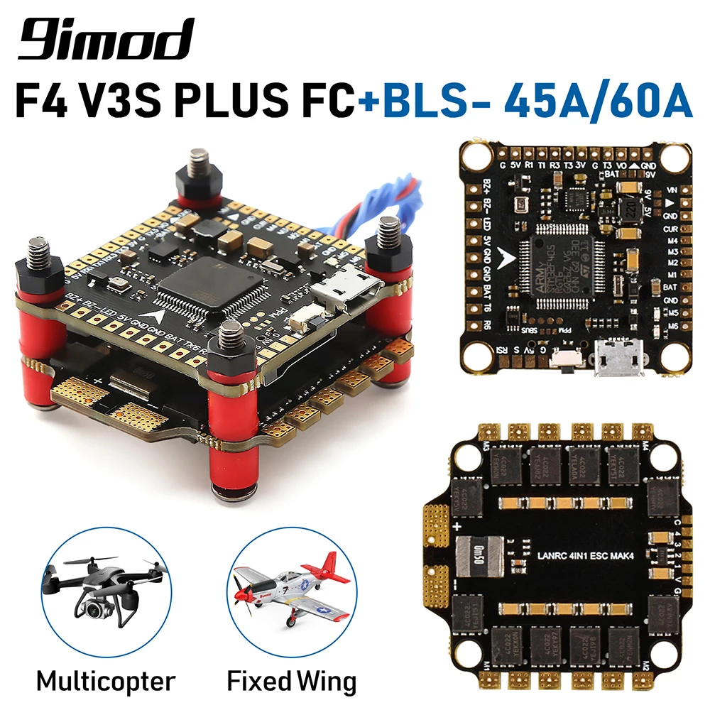 

9IMOD F4 V3S PLUS FC Flight Controller Board Support BetaFlight with ESC for RC Drone