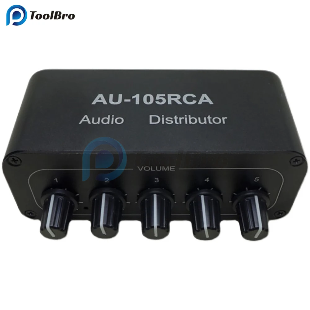 Multi-Channel Stereo Audio Distributor Mixer 1 Input 5 Output RCA Splitter NJM4580 Op Amp for Power Amplifier Speaker Subwoofer