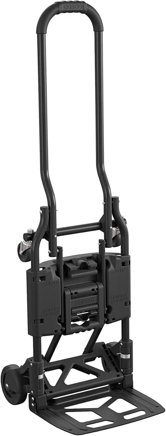 

Heavy-Duty Folding Hand Truck with 300lbs Capacity, Steel Frame, Converts to Cart, Easy Storage