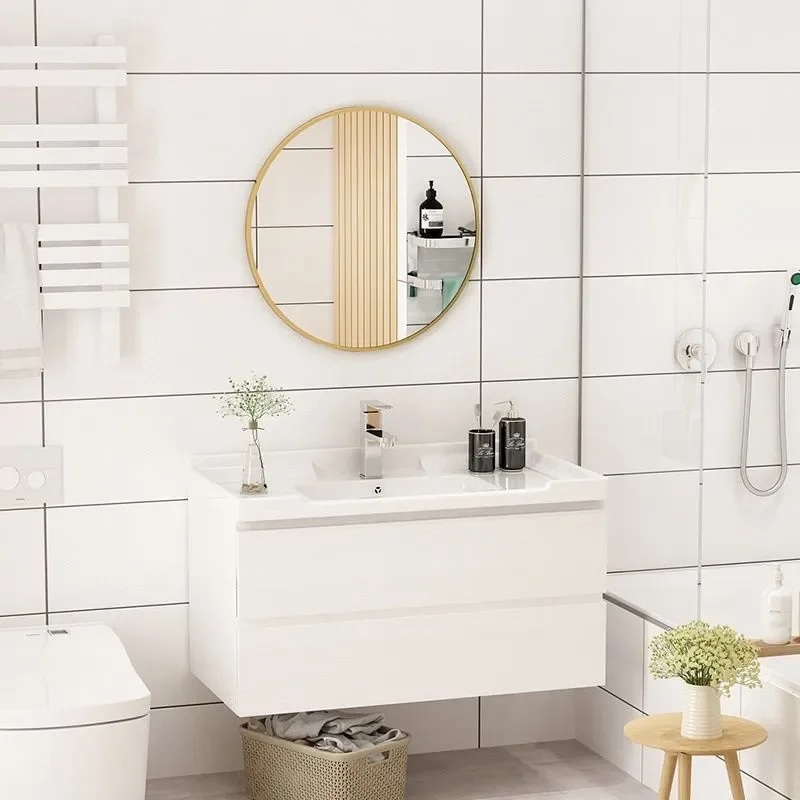 for Simple Bathroom Cabinet Combination Hand Wash Ceramic Integrated Basin Cabinet Set Modern Washstand