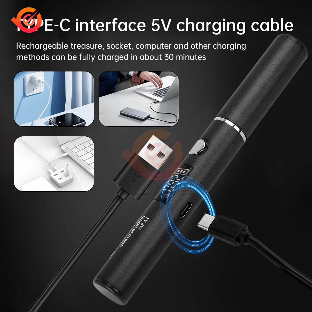Беспроводной паяльник USB Type-C, ручка для инструментов, портативный, 5 В, 8-10 Вт, с электроприводом, перезаряжаемая и регулировка температуры