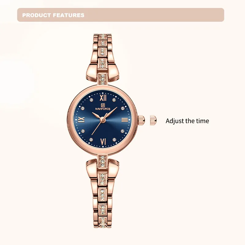 NAVIFORCE Brand New Design Elegant Simple Ladies Watches Dress Women Fashion Wristwatches Casual Female Quartz Zinc Alloy Clock