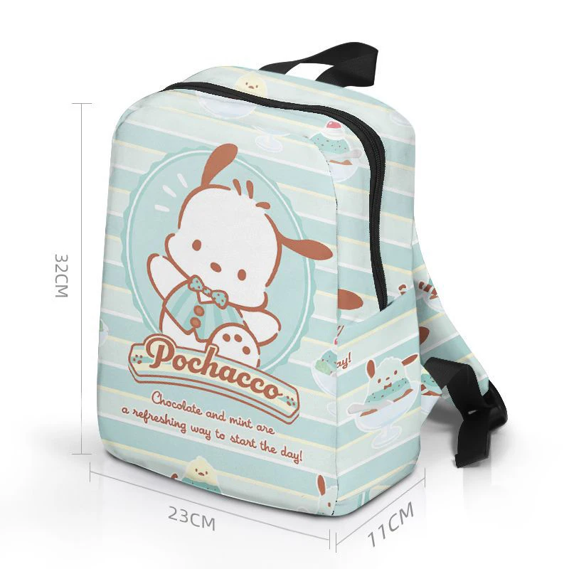 

Sanrio Pachacco, рюкзак с собакой, школьный рюкзак Hello Kitty Kawaii, сумка для книг, маленький дьявол, мультфильм, анимация, Холщовый аниме рюкзак, школьный рюкзак