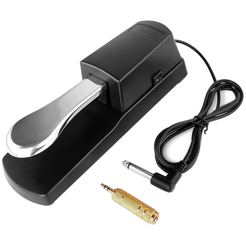 

Sustain Pedal For Keyboard, Piano Sustain Pedal Universal Damper Foot Pedal , With 6.35Mm To 3.5Mm Stereo Audio Adapter