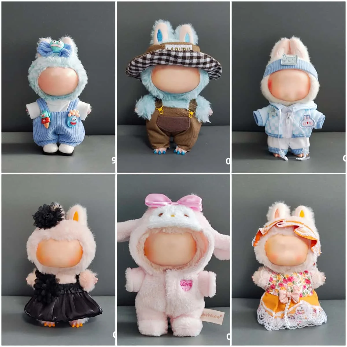 

17cm Lafufu Doll Clothes - Monster Outfit Accessories, DIY Costume Set, Kids Gift, Pink Bunny Jumpsuit for V1 V2 V3 Dolls