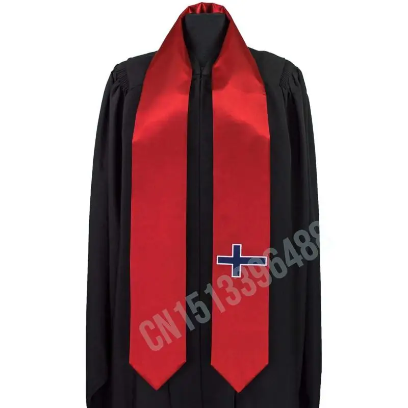 Norway Flag Sacrf Top Print Graduation Sash Stole International Study Abroad Adult Unisex Party Accessory