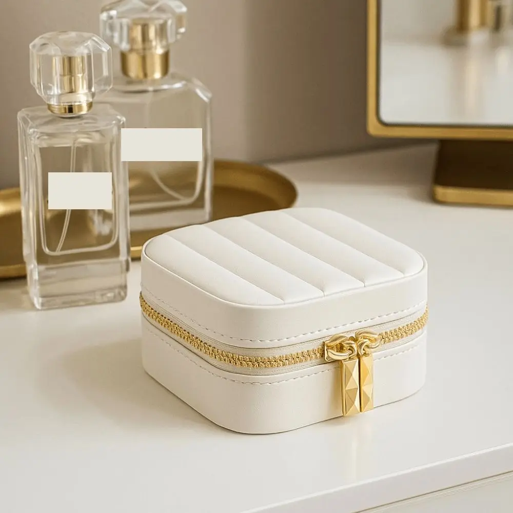 

Модная однотонная зеркальная шкатулка для драгоценностей, легкий съемный футляр для хранения ювелирных изделий, большая вместительная коробка для хранения ожерелья на открытом воздухе