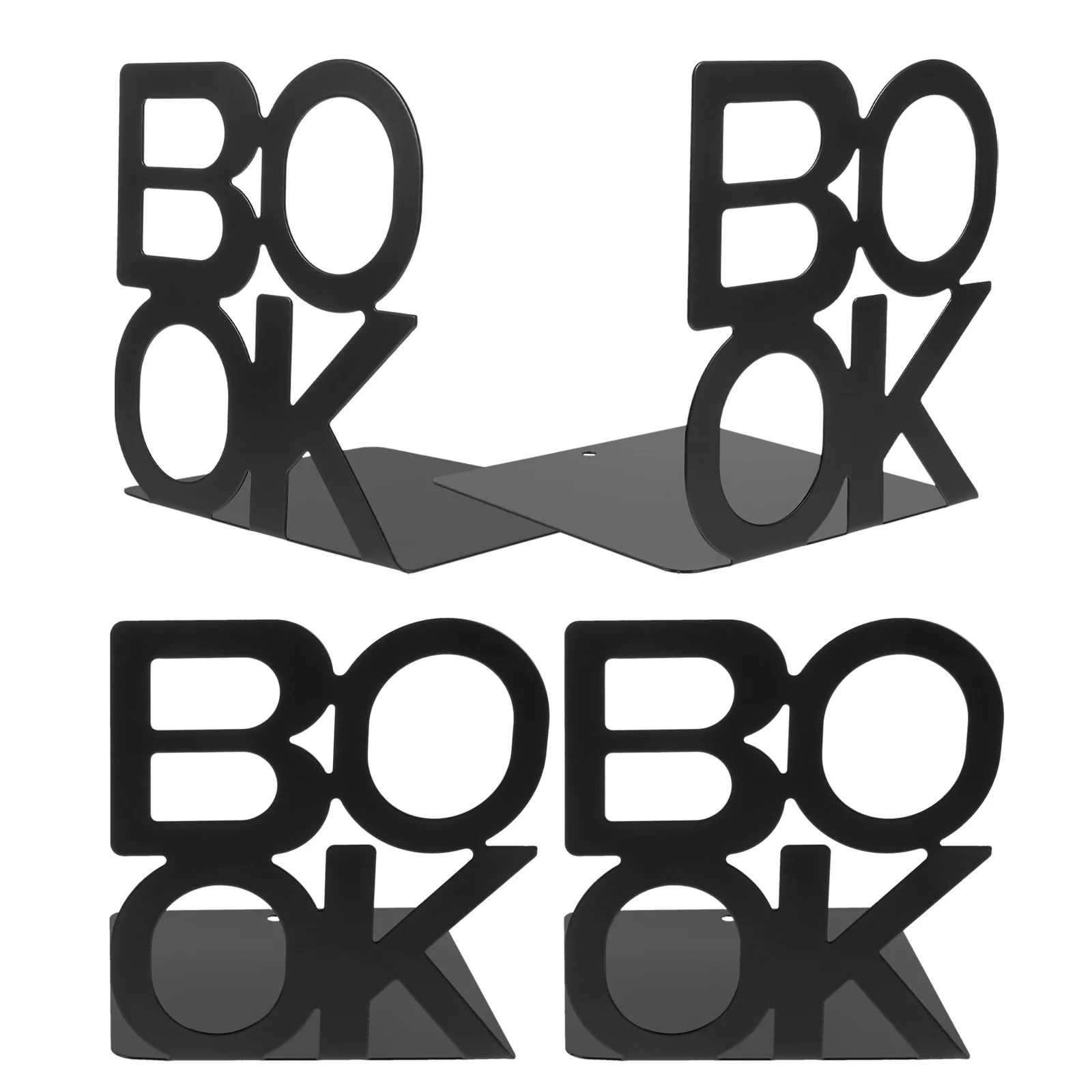 4 قطعة الدفتين المعدنية قابلة لإعادة الاستخدام أصحاب الكتب الحد الأدنى الرف منظم مكتب قراءة كتاب تقف دفتر المنظم للمكتب #5