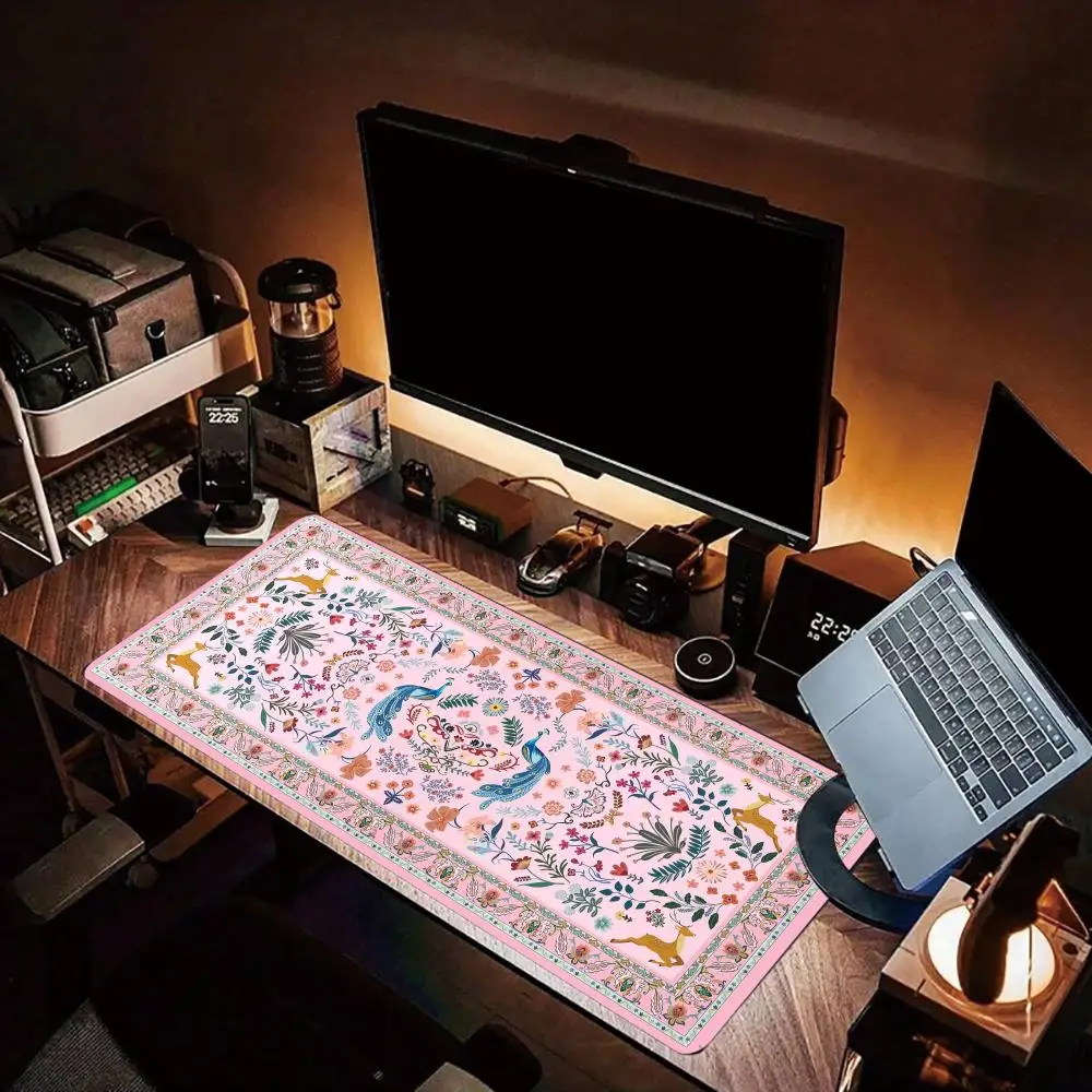

Pink Butterfly Persian Gaming Mouse Pad Rubber Anti slip Large Computer Laptop Desktop Pads Thick Keyboard PC Accessories