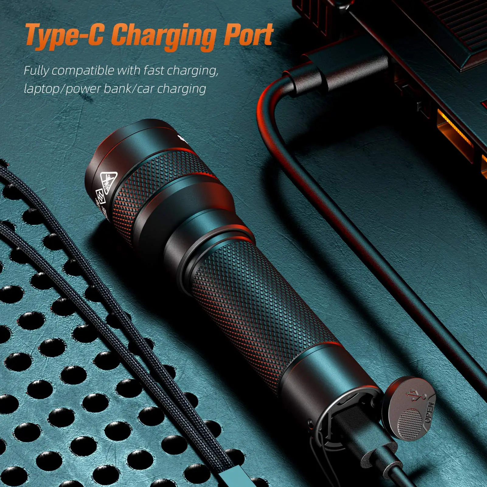 SUPERFIRE F1-X Led Flashlight Super Bright Zoomable torch Long Range 230m Portable rechargeable 18650 tactical Camping Lamp