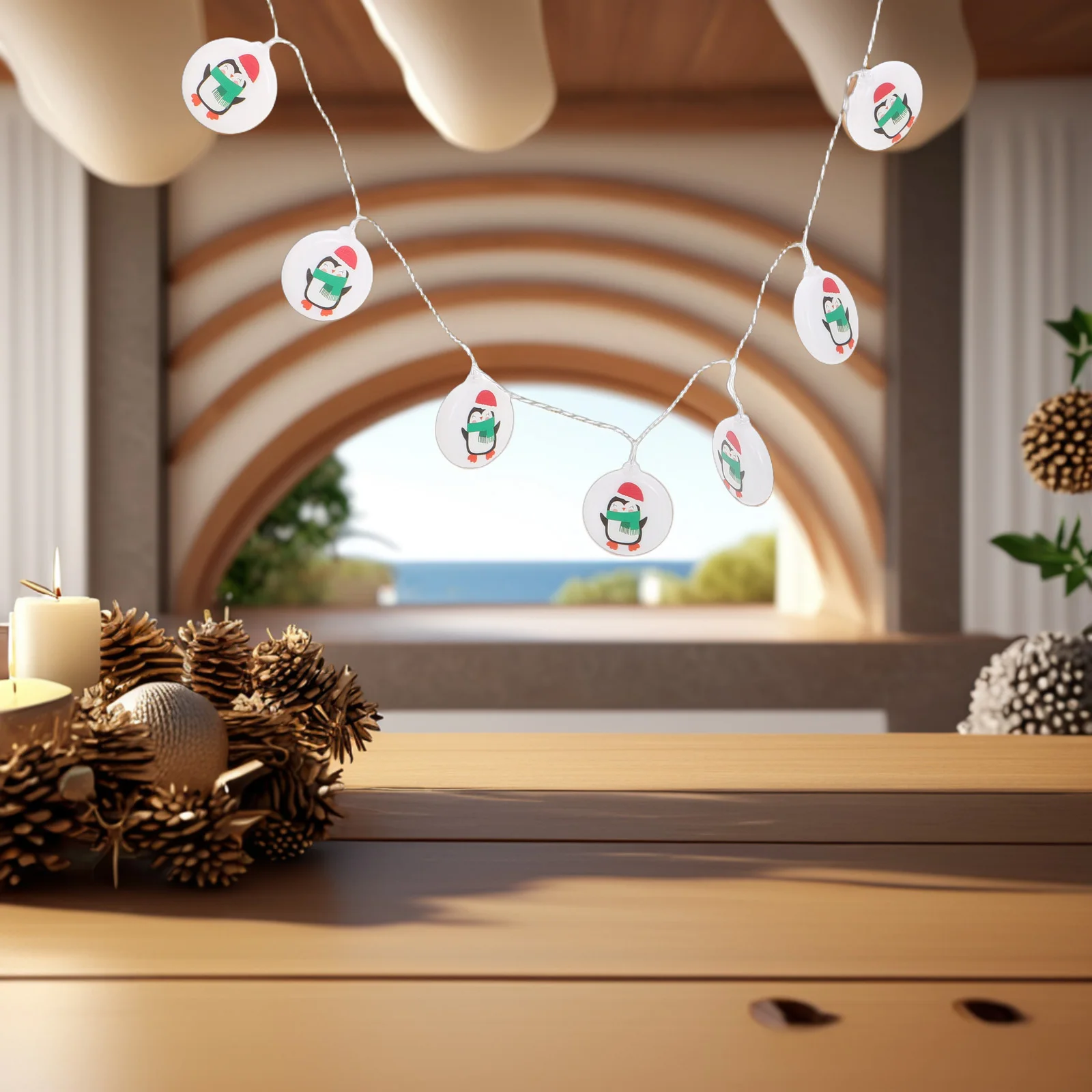 1 pezzo di lampada a corda natalizia a LED, luce calda decorativa per interni ed esterni, lampada da giardino a LED
