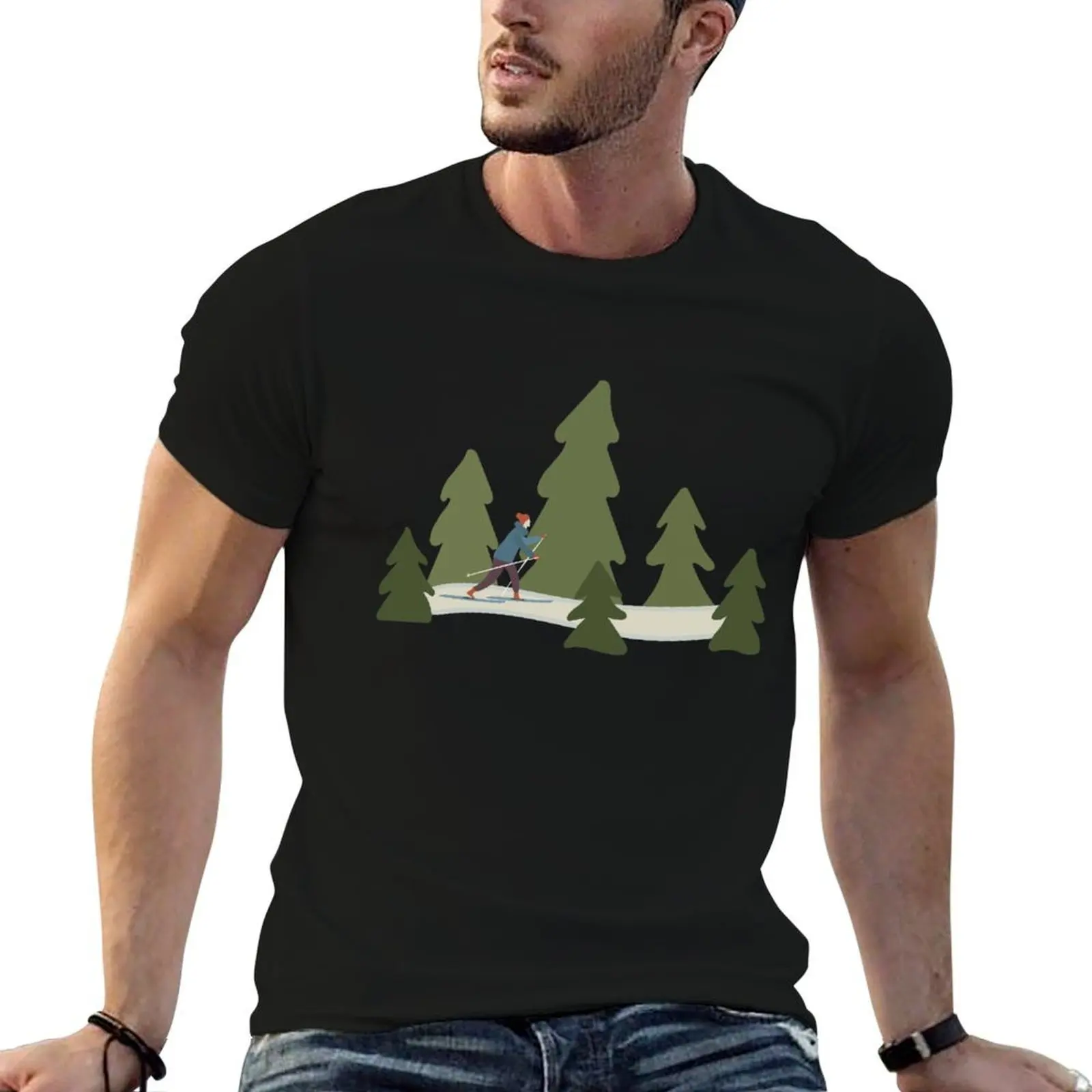 

Cross-Country Skiing T-Shirt man t shirt graphic t shirt man cotton T-Shirt