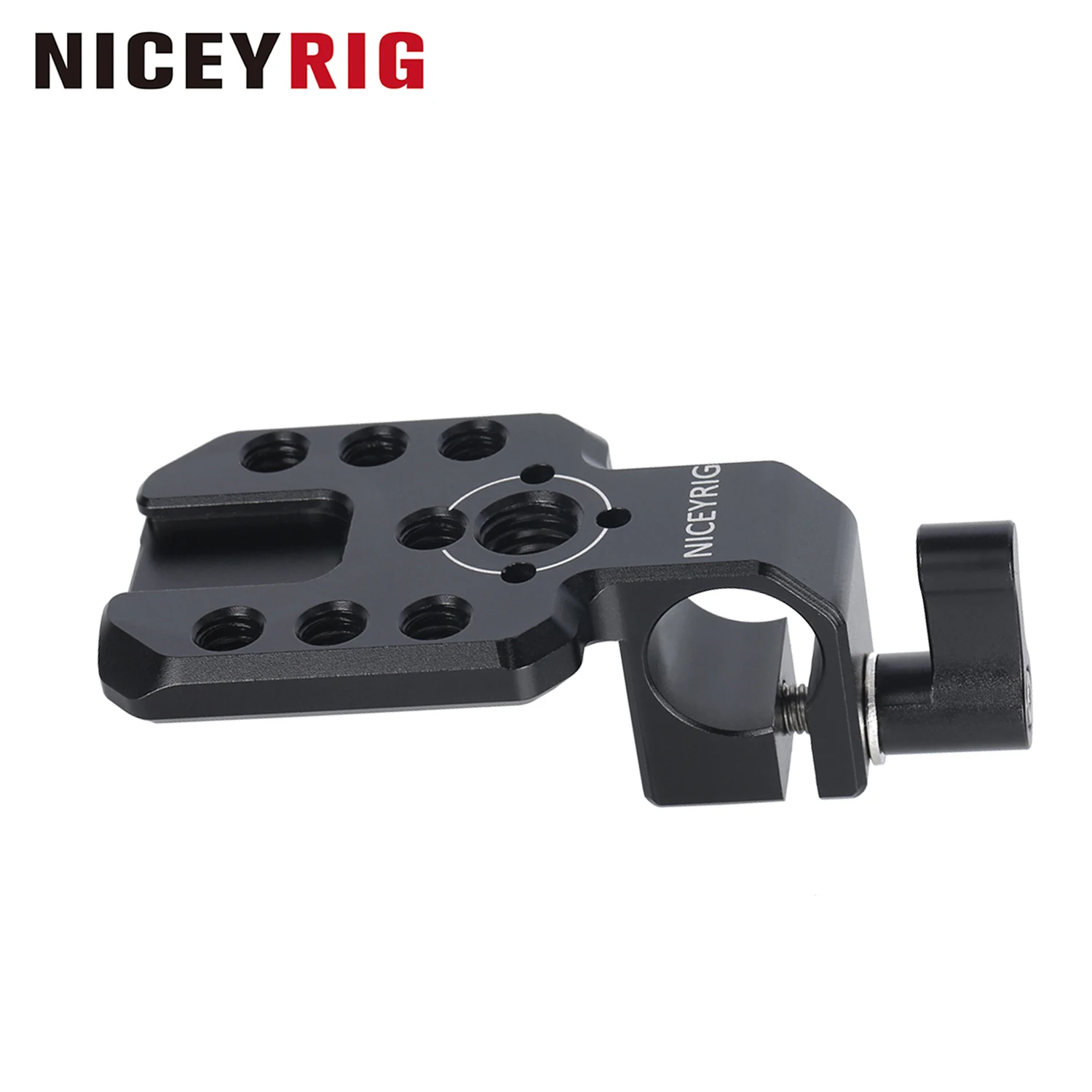 

NICEYRIG 15mm Single Rod Clamp with Cold Shoe Extension Plate for Wireless Transmitter/Reciever, Monitor, Mic, EVF Mount