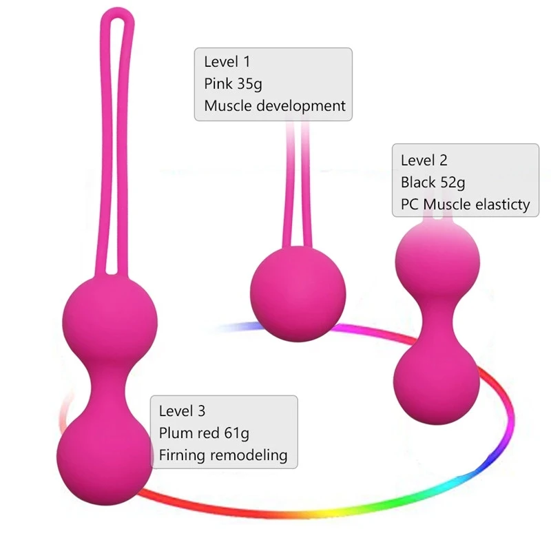 3pcs Silicone Vaginal Kegel Ball Sex Toys for Woman Puss Tightening Massager Balls Exercise Machine Geisha Anal Ball Adult Games