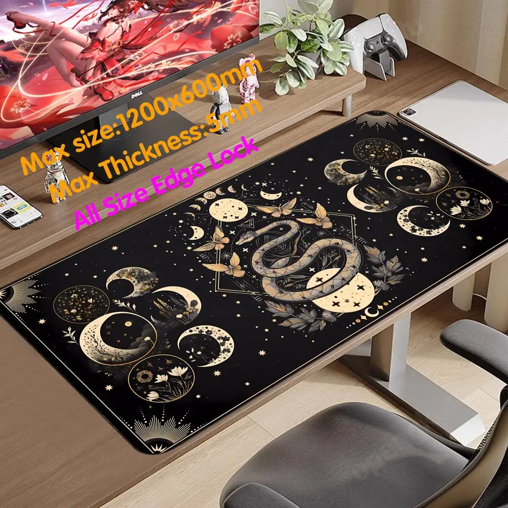 Stars and moon Mouse Pad Thicking Super Tapete Para Mouse Big Large Desk Mat All Size Edgelock Rubber Laptop Mat Mouse Cool Mat