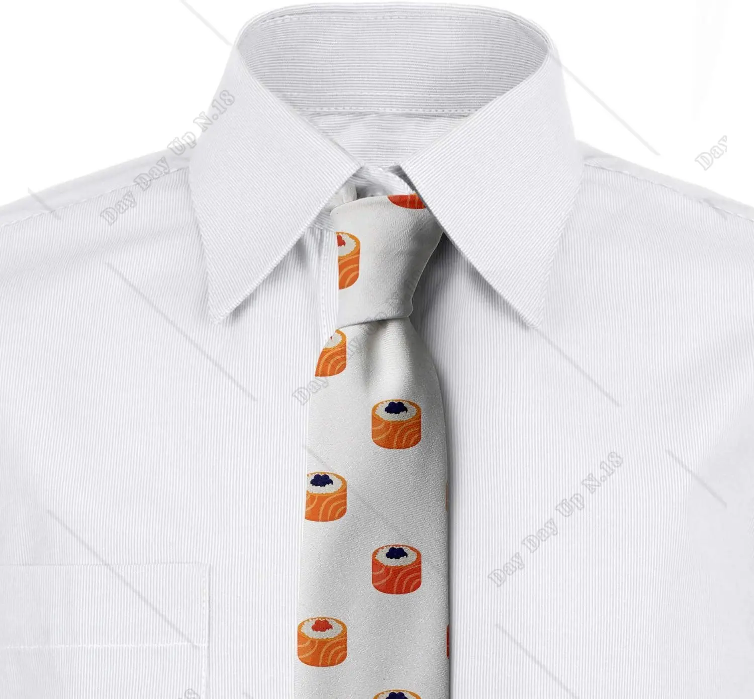 Sushi Lovers Japanese Food Tile Pattern Multicolor Modern Men's Tie Necktie Gifts for Men Accessories