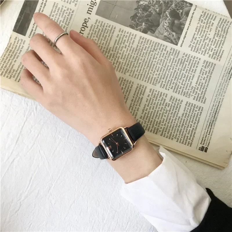 Watch Women Leather Strap Sports Watch Fashion Casual Ladies Simple Temperament Square Watch for Female Clock Reloj Para Mujer