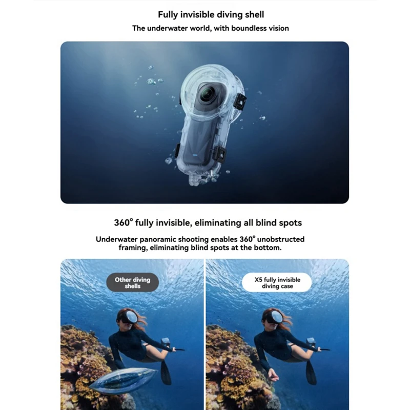 For X5 Dive Case Underwater Dive Housing Shell 60M Waterproof Camera Protector Diving Case-VVBC