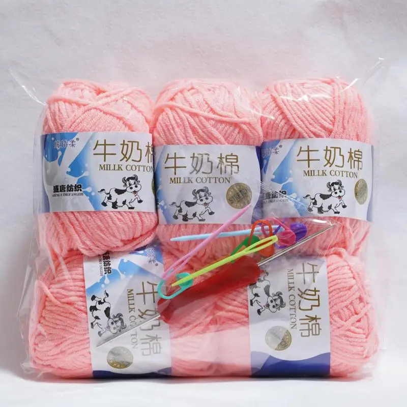 Neues 5er-Set 5-fädiges, gemischtfarbiges Milchbaumwoll-Strickgarn für Handarbeiten, gefärbt, handgewebt, zum Häkeln, Basteln, für Pullover, Mützen, Puppen und Stricken