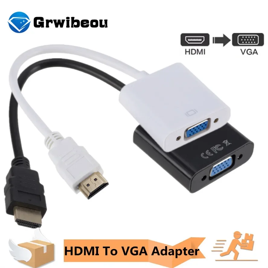 

1080P HDMI-compatible to VGA Adapter Digital to Analog Converter Cable For Xbox PS4 Laptop PC TV Box to Projector Displayer HDTV