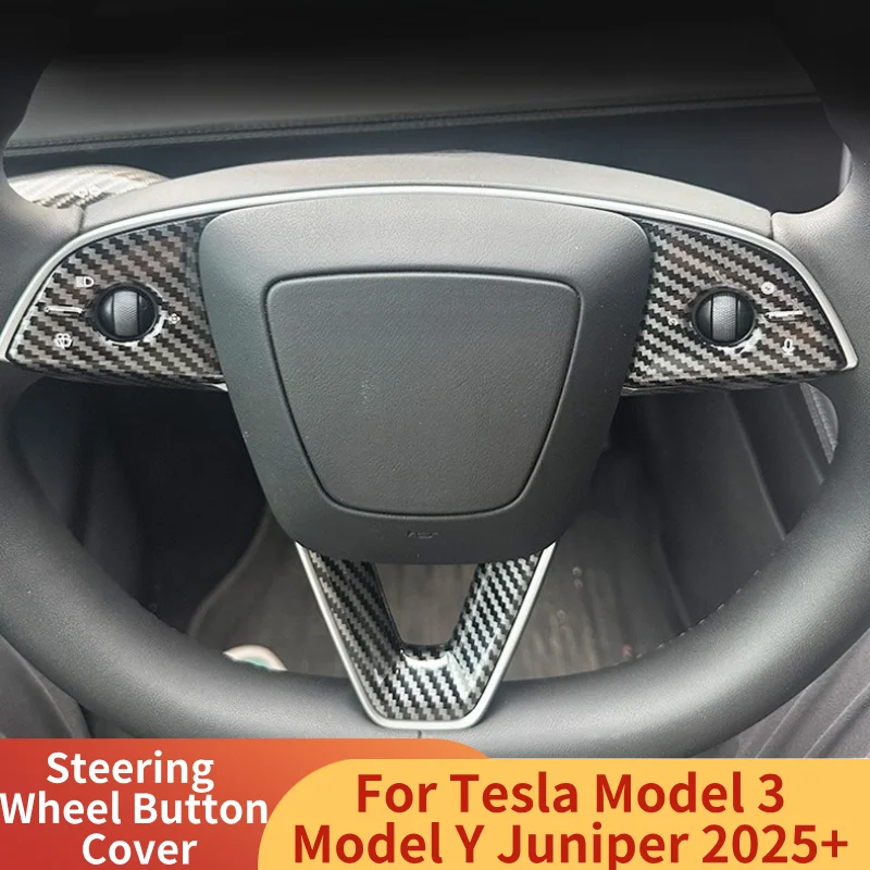 

Decorative Sticker for Tesla Model 3 Model Y Juniper 2025+ Steering Wheel Button Protective Cover Interior Trim Car Accessories