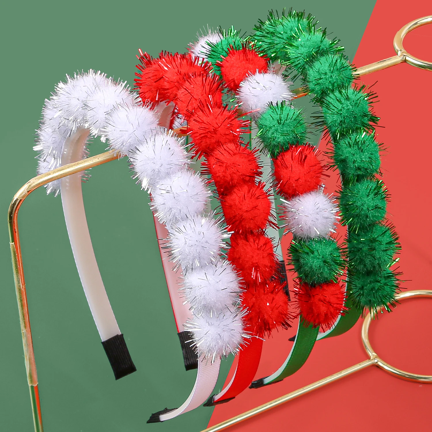 1/4 stücke Mode Weihnachten Party Stirnbänder Weihnachten Sparkly Hairball Haarbänder Kinder Mädchen Stirnband Weihnachten Haar Zubehör