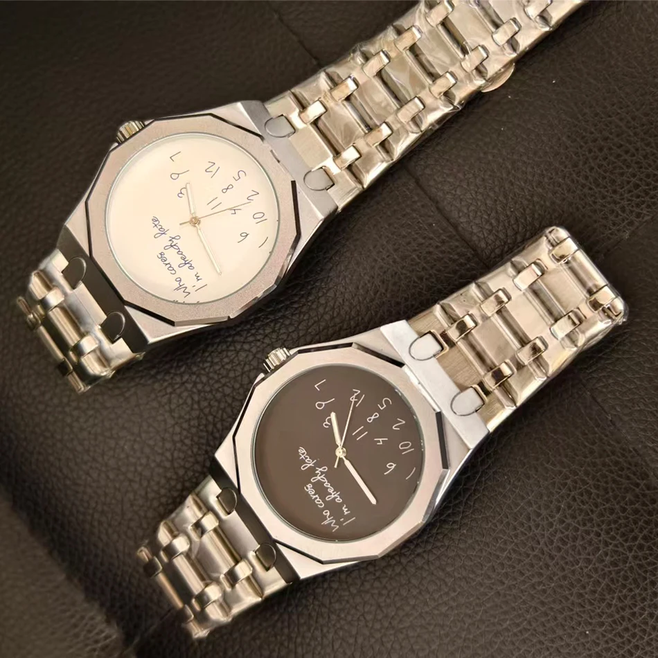 Minimalism Octagon Case Men Watch Stainless Steel Band Waterproof Wristwatch 