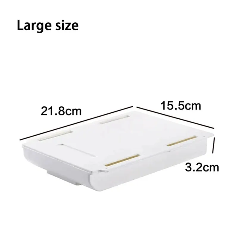 Under Desk Storage Box Invisible Drawer Desk Bottom Paste Type Finishing Box Dtudent Dormitory Desktop Creative Dtationery Box