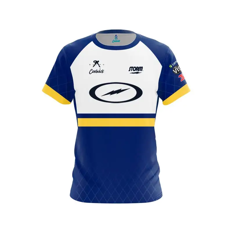 New Coolwick Storm Bowling Jersey Black Lightning Logo  Performance T-Shirt Pro Player Fan Casual Family Matching Parent-child