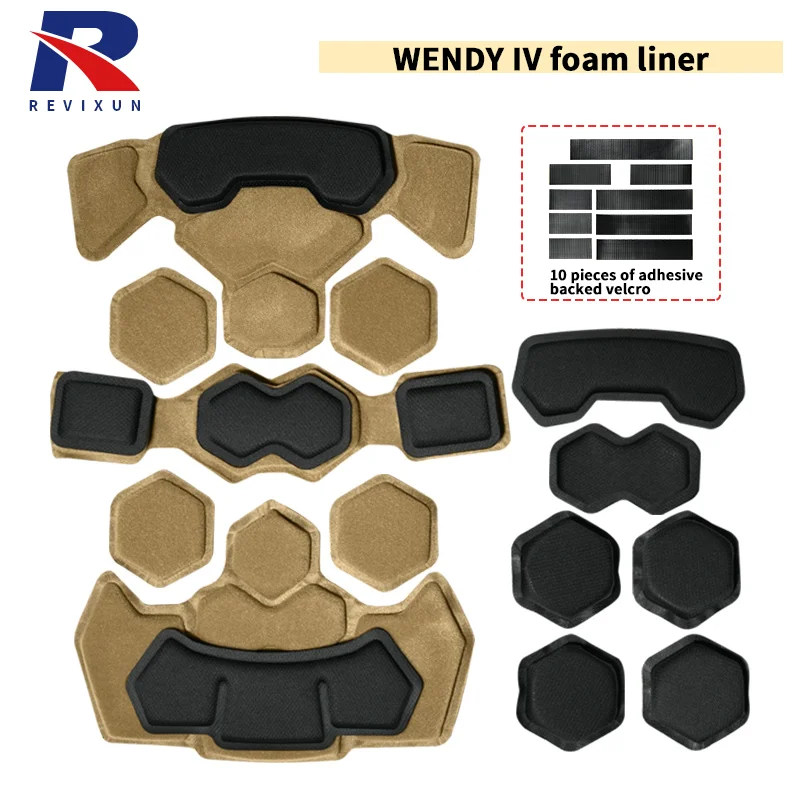 

REVIXUN Fits Wendy Helmet Pads Padding Kit Memory Foam Carpet for ACH MICH Wendy Tactical Ballistic Helmet Accessories