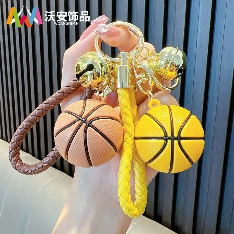 Soft rubber sports basketball keychain mini backpack pendant men's fashion trend car keychain pendant wholesale