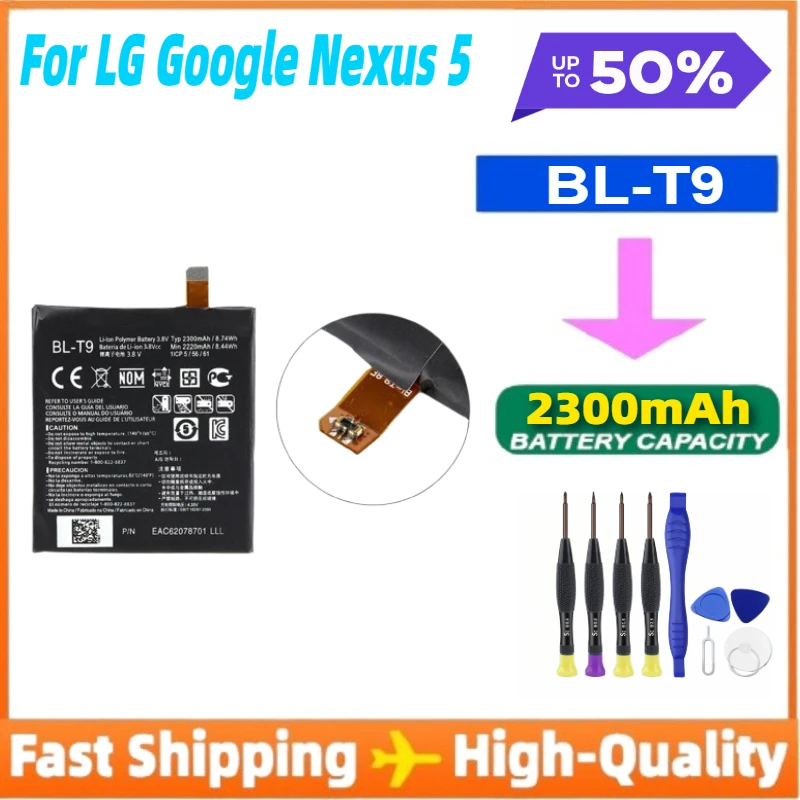 

Сменный аккумулятор BL-T9 для LG Google Nexus 5 D820 D821 Nexus 5 T9 BLT9, аккумуляторы для мобильных телефонов