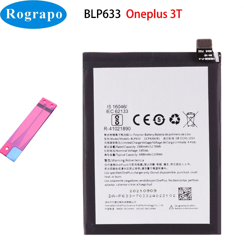 New One Plus Battery For OnePlus 8 7T Pro 7 6 6T 5 5T 3 3T 2 1 1+ BLP571 BLP613 BLP633 BLP637 BLP657 BLP685 BLP699 BLP759 BLP761