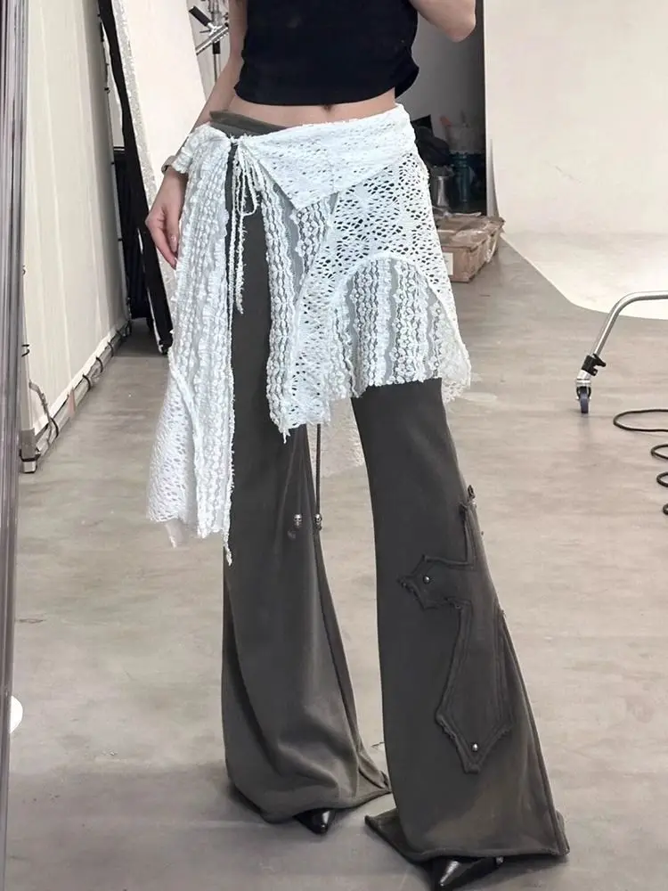 

Юбки женские Y2k ажурные нерегулярные романтические горячие милые эстетические модные мини-винтажные Mujer Faldas Sweet High Street Party Club