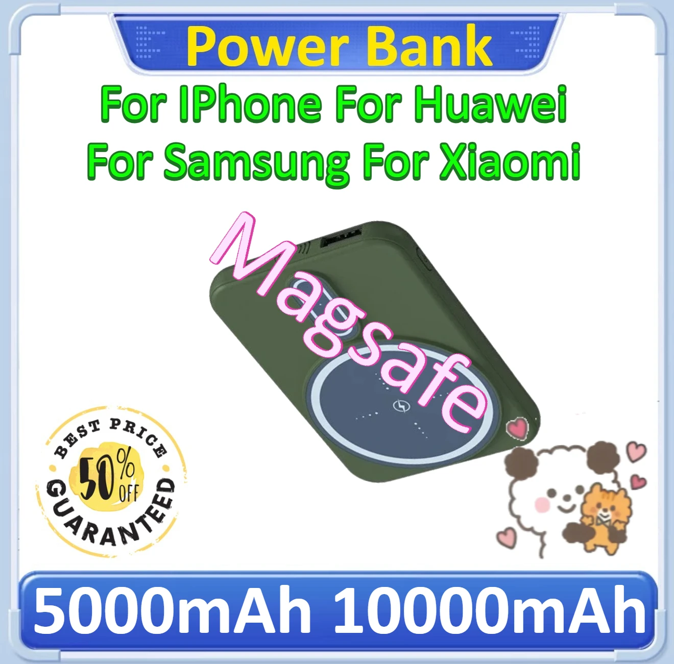 

5000mAh 10000mAh Wireless Magnetic Power Bank for IPhone Huawei Samsung Xiaomi Portable Powerbank Super Fast Charging