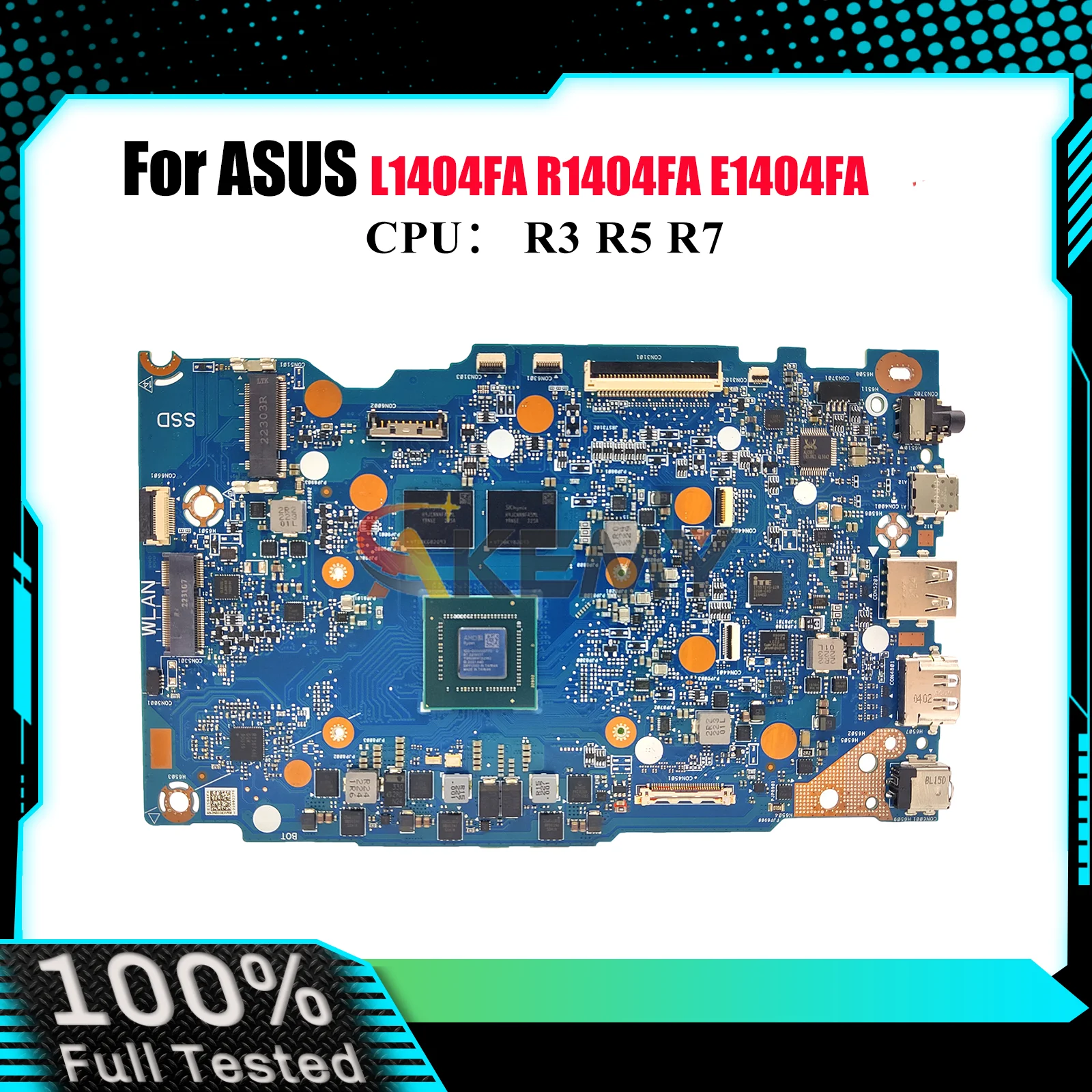 

E1404FA Laptop Motherboard For ASUS EeeBook E14 L1404FA R1404FA E1404F E1404FA Mainboard W/ R3 R5 R7 CPU 100% tests OK fast ship
